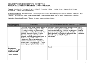 CHILDREN’S SERVICES SCRUTINY COMMITTEE ACTION SHEET ARISING FROM THE 13 OCTOBER 2004.