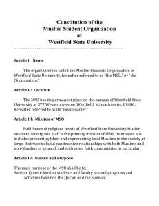 Constitution of the Muslim Student Organization at Westfield State University