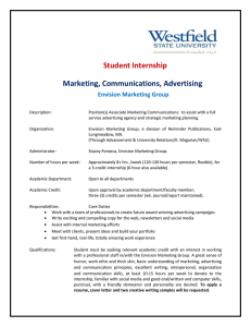 Student Internship  Marketing, Communications, Advertising Envision Marketing Group