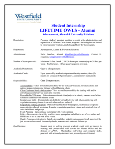 LIFETIME OWLS - Alumni Student Internship  Advancement, Alumni &amp; University Relations