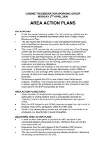 AREA ACTION PLANS CABINET REGENERATION WORKING GROUP MONDAY 3 APRIL 2006