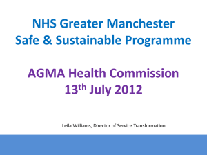 NHS Greater Manchester Safe &amp; Sustainable Programme AGMA Health Commission 13