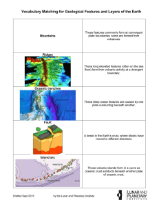 Vocabulary Matching for Geological Features and Layers of the Earth Mountains Ridges