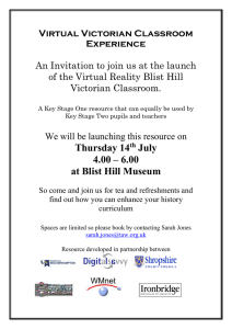 Virtual Victorian Classroom Experience  An Invitation to join us at the launch
