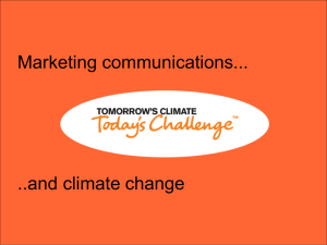 Marketing communications... ..and climate change