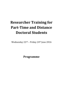 Researcher Training for Part-Time and Distance Doctoral Students