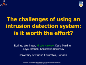 The challenges of using an intrusion detection system: