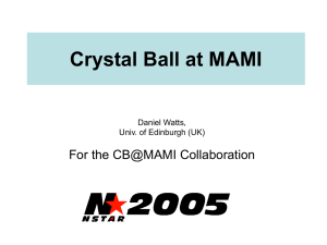 Crystal Ball at MAMI For the CB@MAMI Collaboration Daniel Watts,