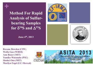 + Method For Rapid Analysis of Sulfur- bearing Samples
