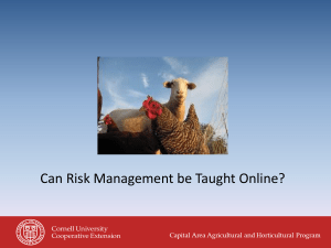 Can Risk Management be Taught Online?
