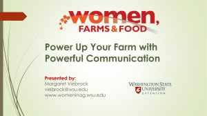 Power Up Your Farm with Powerful Communication Presented by: Margaret Viebrock
