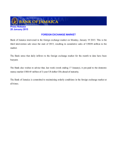 Bank  of  Jamaica  intervened  in ... Press Release 20 January 2015