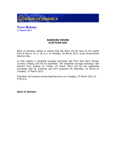News Release  BANKING HOURS ELECTION DAY