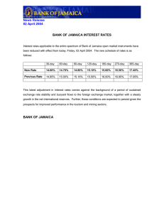 News Release 02 April 2004  BANK OF JAMAICA INTEREST RATES