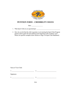 PETITION FORM – CREDIBILITY ISSUES