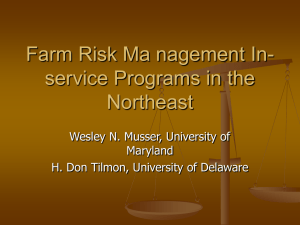 Farm Risk Ma nagement In- service Programs in the Northeast