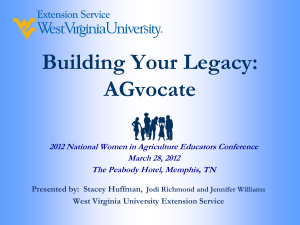 Building Your Legacy: AGvocate 2012 National Women in Agriculture Educators Conference
