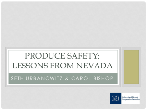 PRODUCE SAFETY: LESSONS FROM NEVADA
