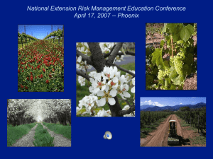 National Extension Risk Management Education Conference April 17, 2007 -- Phoenix
