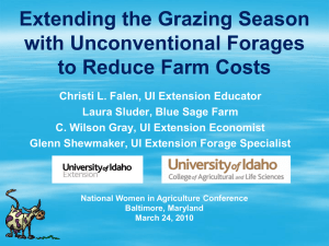 Extending the Grazing Season with Unconventional Forages to Reduce Farm Costs