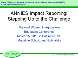 ANNIES Impact Reporting: Stepping Up to the Challenge