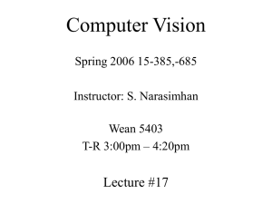 Computer Vision Lecture #17 Spring 2006 15-385,-685 Instructor: S. Narasimhan
