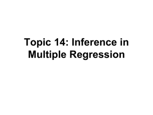 Topic 14: Inference in Multiple Regression