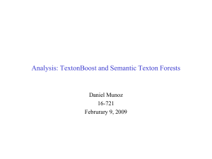Analysis: TextonBoost and Semantic Texton Forests Daniel Munoz 16-721 Februrary 9, 2009