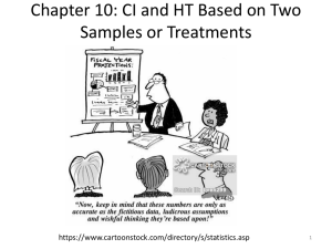 Chapter 10: CI and HT Based on Two Samples or Treatments  1