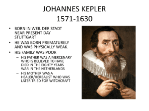 JOHANNES KEPLER 1571-1630