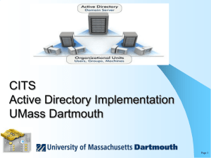 CITS Active Directory Implementation UMass Dartmouth Page 1