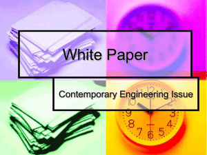 White Paper Contemporary Engineering Issue