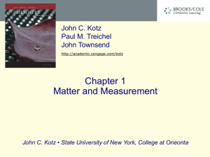 Chapter 1 Matter and Measurement John C. Kotz Paul M. Treichel