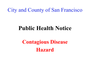 Public Health Notice Contagious Disease Hazard City and County of San Francisco