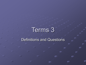 Terms 3 Definitions and Questions