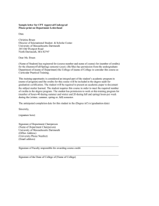 Sample letter for CPT Approval/Undergrad Please print on Department Letterhead  Date