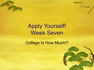 Apply Yourself! Week Seven College Is How Much!? 1
