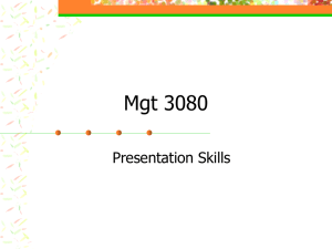 Mgt 3080 Presentation Skills
