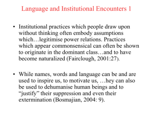 Language and Institutional Encounters 1