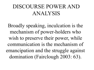 DISCOURSE POWER AND ANALYSIS