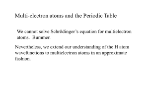 Multi-electron atoms and the Periodic Table