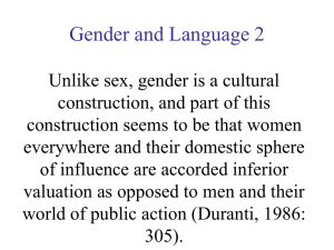 Gender and Language 2