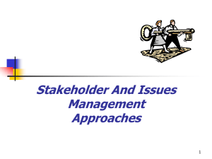 Stakeholder And Issues Management Approaches 1