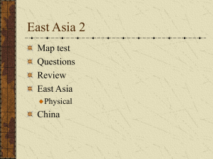 East Asia 2 Map test Questions Review