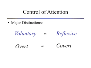 Control of Attention Voluntary Reflexive Covert