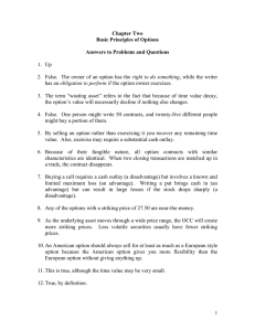 Chapter Two Basic Principles of Options  Answers to Problems and Questions