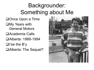 Backgrounder: Something about Me