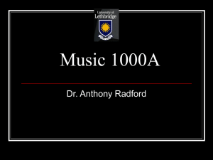 Music 1000A Dr. Anthony Radford