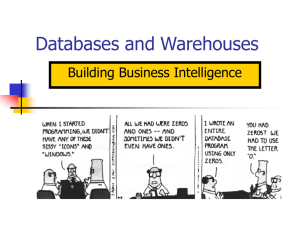 Databases and Warehouses Building Business Intelligence