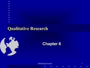 Qualitative Research Chapter 6 Marketing Research 1